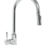 Grifería cocina canilla monocomando Mozart Daytona premium para mesada rociador extraíble color cromado