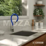 Grifería cocina canilla monocomando Mozart Miami premium pico flexible color azul 8363