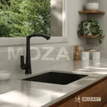 Grifería cocina canilla monocomando Mozart Moscú premium para mesada color negro 7117