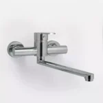 VML Premium grifería monocomando cocina pared cromada color plateado