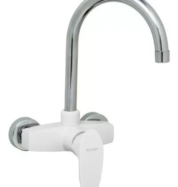 Grifería Monocomando Pared Abs Blanca Pico J Doha Mozart