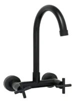 Grifería Cocina Negra Canilla Mezcladora Pared Mozart Texas Premium 7074 - Imagen 2