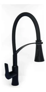 Grifería Cocina Canilla Monocomando Mozart Canada Premium Color Negro Con Puente Rociador Extraíble Y Flexible 7075 - Imagen 2