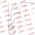 Grifería Cocina Canilla Monocomando Mozart Canada Premium Color Negro Con Puente Rociador Extraíble Y Flexible 7075 - Imagen 4