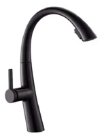 Grifería Cocina Canilla Monocomando Mozart Paris Premium Para Mesada Con Rociador Extraíble Color Negro 7076 - Imagen 2