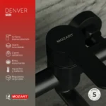 Grifería Cocina Negra Canilla Monocomando De Pared Mozart Denver Premium Color Negro 7194 - Imagen 3