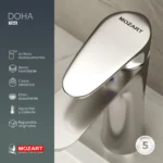 Grifería Lavatorio Canilla Monocomando Mozart Doha Abs Baja Color Cromado 7262 - Imagen 3
