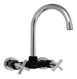 Grifería De Cocina Canilla Doble Comando Mozart Pekin De Pared 7274 Cromo/negro - Imagen 3