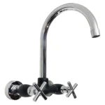 Grifería De Cocina Canilla Doble Comando Mozart Pekin De Pared 7274 Cromo/negro