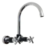 Grifería De Cocina Canilla Doble Comando Mozart Pekin De Pared 7274 Cromo/negro