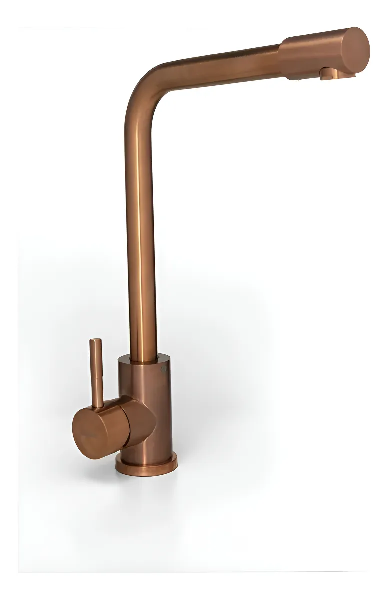 7355 Monocomando Tokio 7355 Oro Pico L Movil Acero 304 Cobre Cepillado - Imagen 1