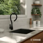 Grifería Cocina Canilla Monocomando Mozart Miami Premium Color Negro Pico Flexible 7363
