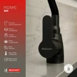 Grifería Cocina Canilla Monocomando Mozart Miami Premium Color Negro Pico Flexible 7363 - Imagen 3