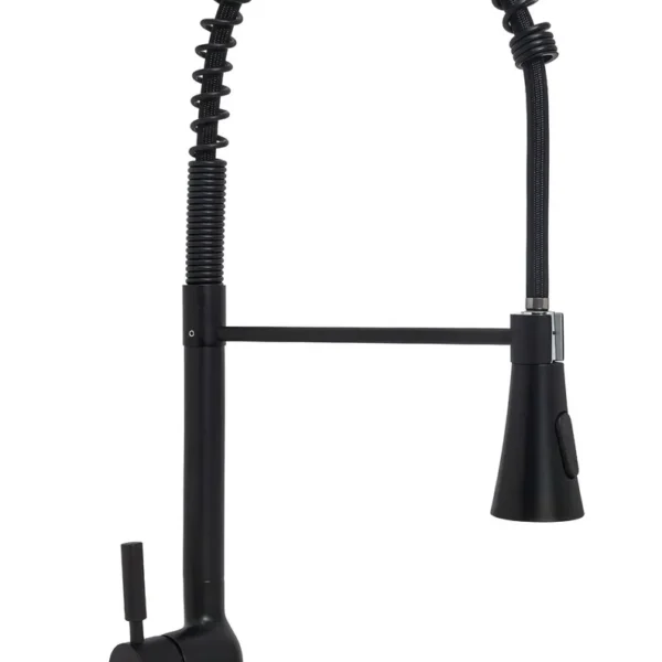 Grifería Cocina Monocomando Gourmet Negra Alta Mozart 7393 Acabado Mate Color Negro