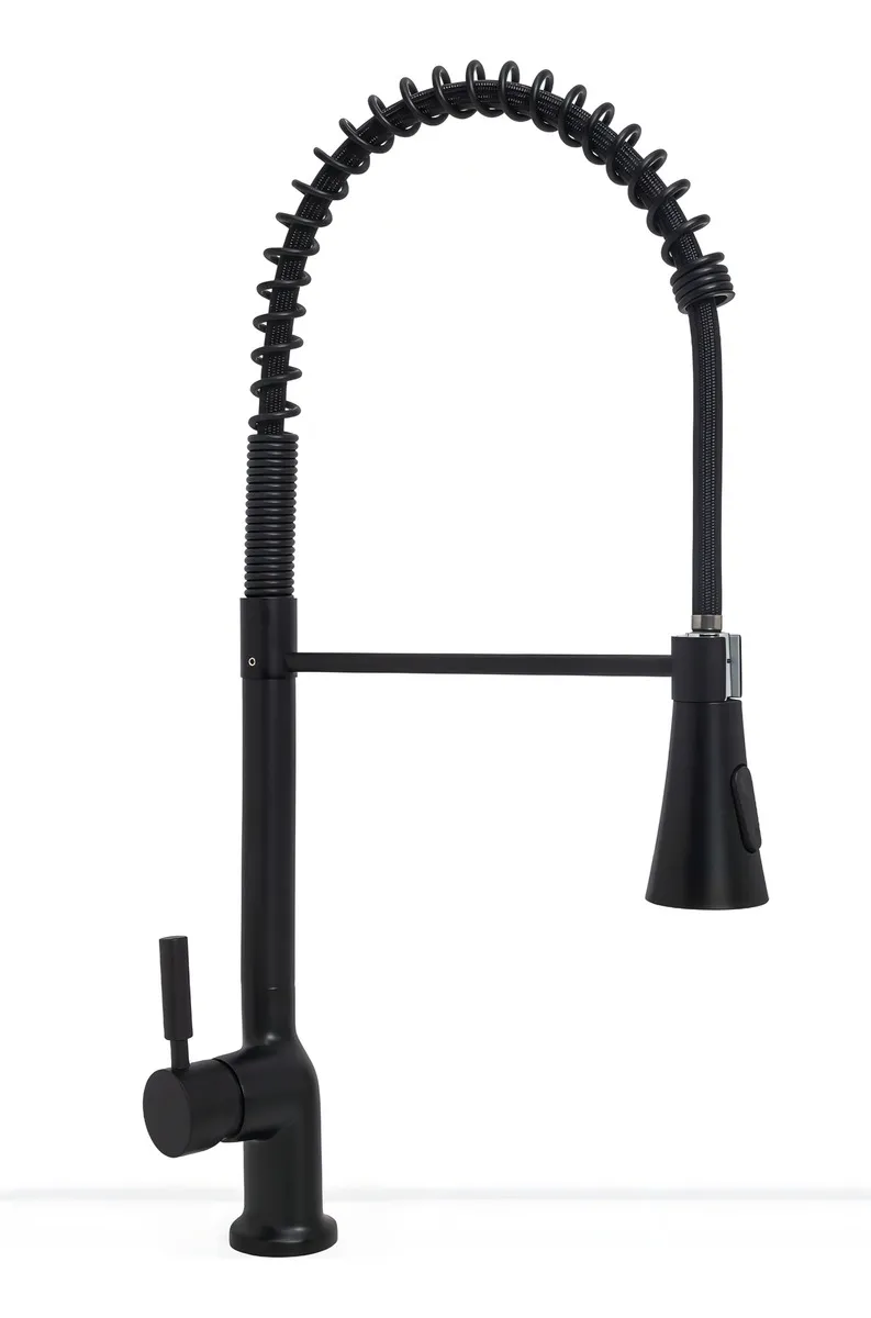 7393 Grifería Cocina Monocomando Gourmet Negra Alta Mozart 7393 Acabado Mate Color Negro - Imagen 1