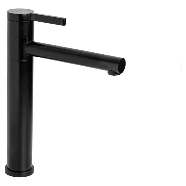 Grifería Lavatorio Canilla Monocomando Mozart Hawai Premium Alta Pico Giratorio Color Negro 7417