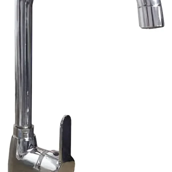 Griferia Monocomando Madrid Mesada Pico En L Color Plateado 9183