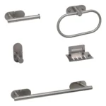 Kit Accesorio Baño Acero Inoxidable 5 Piezas Mozart London Color Plateado 9342
