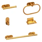 Kit Accesorio Baño Acero Inoxidable 5 Piezas Mozart London Color Dorado 9343