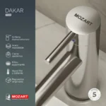 Grifería Lavatorio Canilla Monocomando Mozart Dakar Mediano Color Cromado 9538 - Imagen 3
