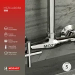 Grifería Cocina Canilla Doble Comando Pared Mozart Madrid Pico L Color Cromado 9579 - Imagen 3