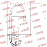 Grifería Cocina Canilla Monocomando Mozart Dallas Premium Color Rojo Rociador Flexible 9921 - Imagen 2