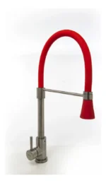 Grifería Cocina Canilla Monocomando Mozart Dallas Premium Color Rojo Rociador Flexible 9921