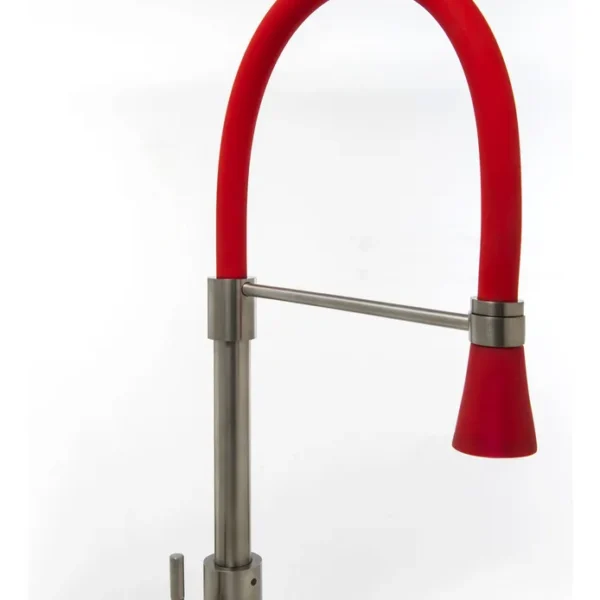Grifería Cocina Canilla Monocomando Mozart Dallas Premium Color Rojo Rociador Flexible 9921