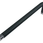 Brazo De Ducha 30 Cm Acero Inox. Mozart 9949 Negra Acabado Brillante Color Plateado