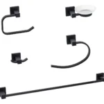 Kit Accesorio Baño Acero Inoxidable 5 Piezas Mozart Panamá Color Negro 9320